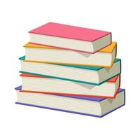 stack van kleurrijk boeken geïsoleerd Aan wit achtergrond, school- leerboeken en bestsellers, bibliotheek of boekhandel literatuur, opleiding, stapel van vector boeken