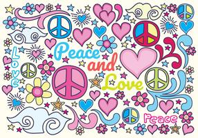 Vrede en liefde Vector llustration
