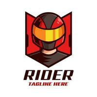 helm rijder sport logo ontwerp vector