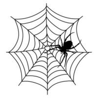 eng zwart spin web geïsoleerd Aan wit. spookachtig halloween decoratie. vector