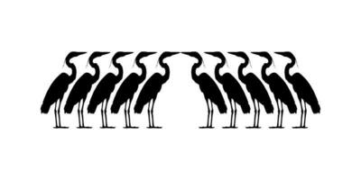 kudde van de zwart reiger vogel, egretta ardesica, ook bekend net zo de zwart zilverreiger silhouet voor kunst illustratie, logo, pictogram, website, of grafisch ontwerp element. vector illustratie