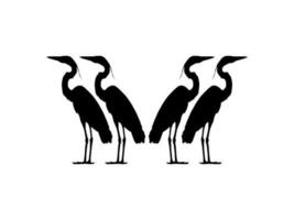 kudde van de zwart reiger vogel, egretta ardesica, ook bekend net zo de zwart zilverreiger silhouet voor kunst illustratie, logo, pictogram, website, of grafisch ontwerp element. vector illustratie