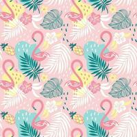 roze flamingo in exotisch Woud. zomer afdrukken. naadloos patroon. vector. vector