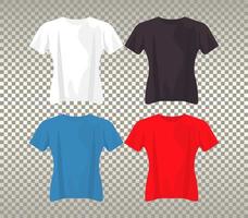 vier mockup-shirts in kleuren vector