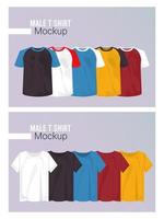 tiener mockup-shirts instellen kleuren vector