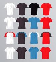zestien mockup-shirts in kleuren vector