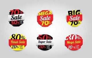 verkoop 6 sets sjabloon banne vectorillustratie vector