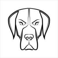 great dane dog head front line art3 vector