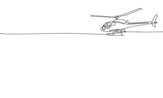 lijn kunst, helikopter. geïsoleerd Copter een lijn doorlopend schets vector illustratie.