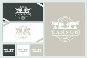 kanon logo, elegant gemakkelijk ontwerp retro wijnoogst stijl, oorlog artillerie vector, illustratie symbool icoon vector