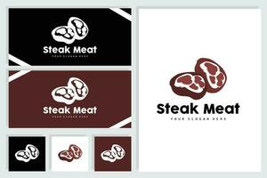 steak logo, wijnoogst retro rustiek bbq rooster thema ontwerp stijl, barbecue vers vlees vector, icoon symbool illustratie vector