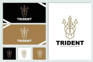 drietand logo, vector magie speer van Poseidon Neptunus, triton koning ontwerp, sjabloon icoon merk illustratie