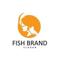 koi vis logo ontwerp, sier- vis vector, aquarium ornament illustratie merk Product vector