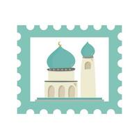 moskee postzegel icoon vector
