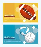 set van sportballen apparatuur iconen vector