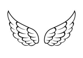 vector engel Vleugels lijn kunst stijl