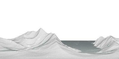 abstracte banner met een wireframe landschapsontwerp vector