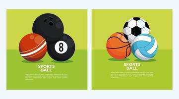 set van sportballen apparatuur iconen vector