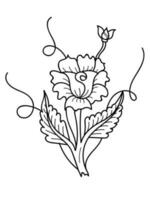 hand- tekening mooi bloem kunst vector ontwerp, roos mooi bloem.