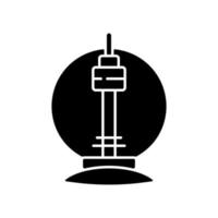 n seoel toren zwart glyph pictogram vector