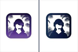 klant onderhoud logo. Hawaii telefoontje centrum meisje. Hawaii helpen lijn Dames logo vector ontwerp.