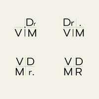 monogram logo, eerste brieven d en v of dr vim zwart kleur Aan beige achtergrond vector