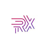 rx brieven logo in lijnstijl vector