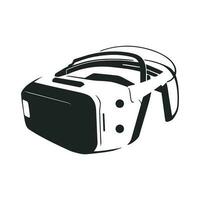 silhouet van een virtueel realiteit bril icoon. vr koptelefoon icoon vector. 3d vr bril technologie geïsoleerd Aan een wit achtergrond vector