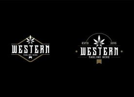 vintage land embleem typografie voor westerse bar restaurant logo ontwerp inspiratie vector
