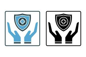 medisch schild Aan hand. icoon verwant naar Gezondheid zorg. solide icoon stijl ontwerp. gemakkelijk vector ontwerp bewerkbare