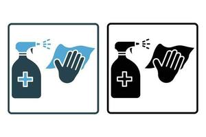 antiseptisch verstuiven fles. element antibacteriële desinfecteren oppervlakken, nat schoonmaak. icoon verwant naar ontsmettingsmiddel, antiseptisch . lijn icoon stijl ontwerp. gemakkelijk vector ontwerp bewerkbare