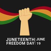 juneteenth vrijheid dag ontwerp sjabloon Aan zwart achtergrond, groet kaart vector