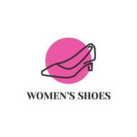 Dames schoen hoog hakken schoonheid logo ontwerp sjabloon vector