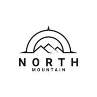 noorden monteren kompas voor avontuur buitenshuis logo ontwerp inspiratie vector