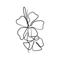 doorlopend een lijn kunst tekening van schoonheid champa bloem vector