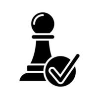 schaak pion met controleren Mark icoon vector