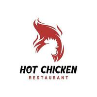 heet kip restaurant ontwerp logo verzameling vector