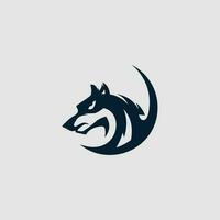 zwart wolf logo vector illustratie