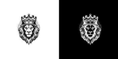 Koninklijk koning leeuw kroon symbool. elegant zwart Leo dier logo. premie luxe merk identiteit icoon. vector illustratie ontwerp sjabloon.