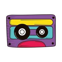 retro cassette doodle vector