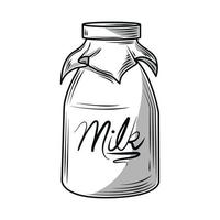 fles melk schets vector