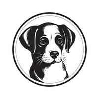 pup, wijnoogst logo lijn kunst concept zwart en wit kleur, hand- getrokken illustratie vector