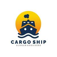 lading schip logo ontwerp vector illustratie