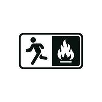noodgeval brand Uitgang symbool icoon geïsoleerd Aan wit achtergrond vector