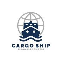 lading schip logo ontwerp vector illustratie