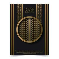 luxe donkere rand ornament patroon cover vector