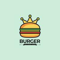 hamburger illustratie vector logo ontwerp sjabloon, snel voedsel logo, insigne vlak modern minimaal ontwerp illustratie. premie elementen met lepel en eetstokje vector kleur embleem.