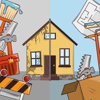 huis renovatie cartoon vector