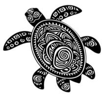 reeks van polynesisch elementen, icoon, glyph, vector, isoleren, silhouet, totem, tatoeëren vector