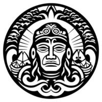 polynesisch elementen, icoon, glyph, vector, isoleren, silhouet, totem, tatoeëren vector